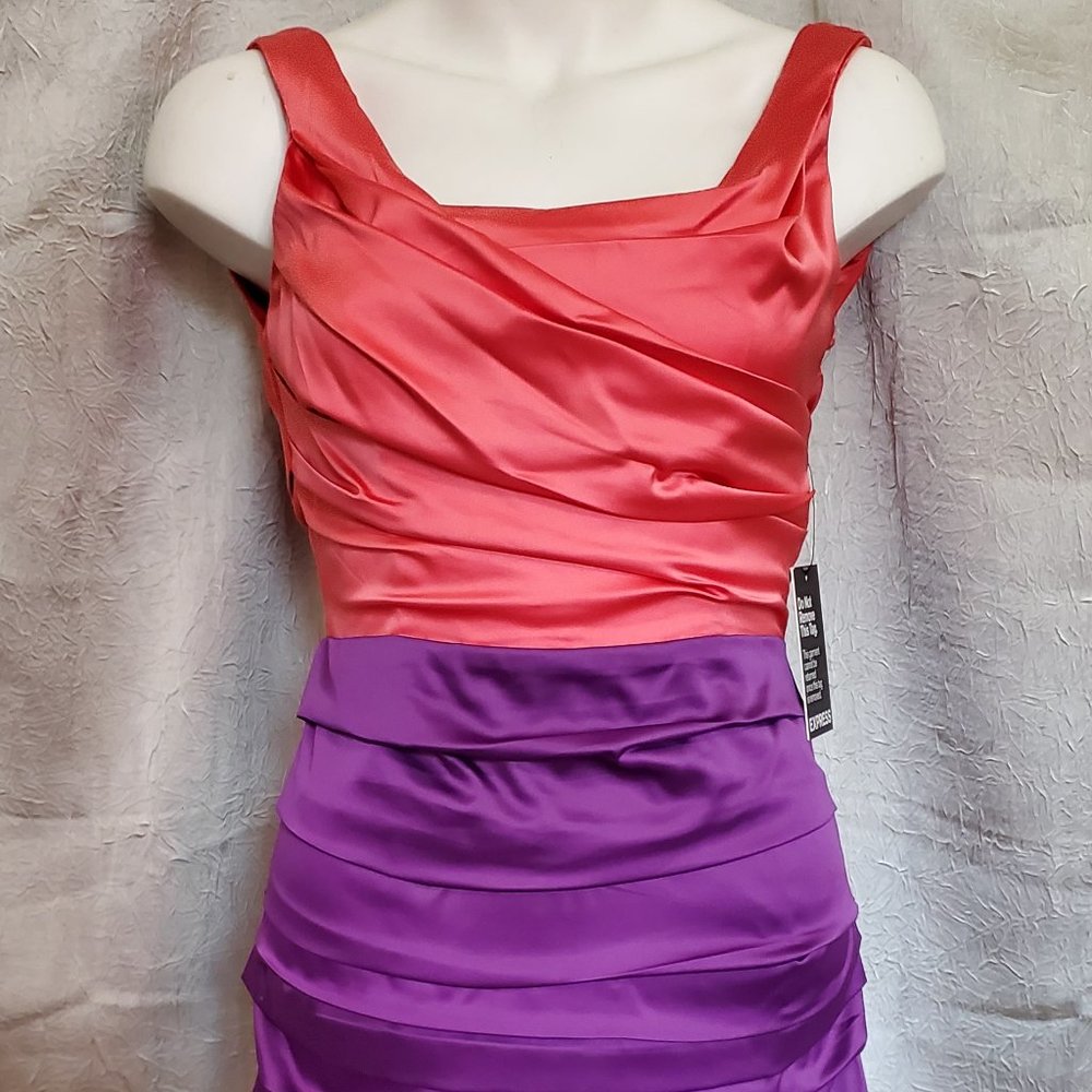 Express Rushed Mini Silk Dress